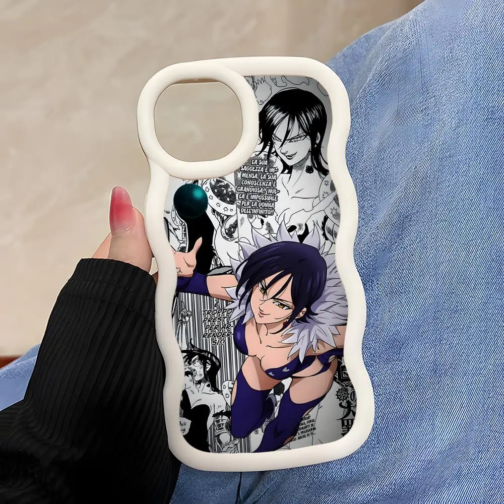 Seven Deadly Sins Merlin Phone Case for iPhone 18 17 16 15 14 13 12 11 Air Pro Max Plus White Soft TPU Wavy Edge Cover - view 3