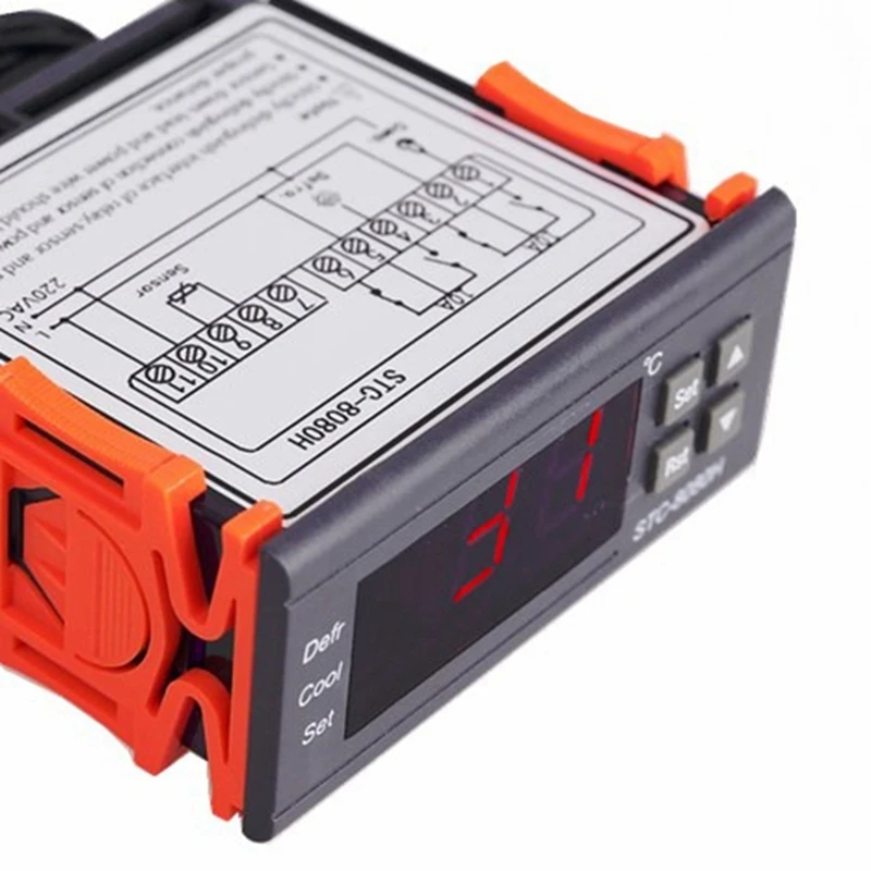 STC-8080H Temperature Controller Refrigerator Thermostat Digital Display Microcomputer Temperature Controller 220V