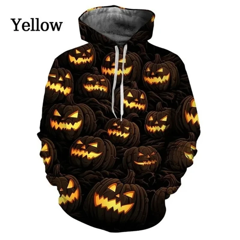 Lantern Pumpkin Pattern 3D Print Hoodies Men Women Oversized Hoodie Pullovers Hooded Sweatshirts Tracksuit Coats Kids Clothing