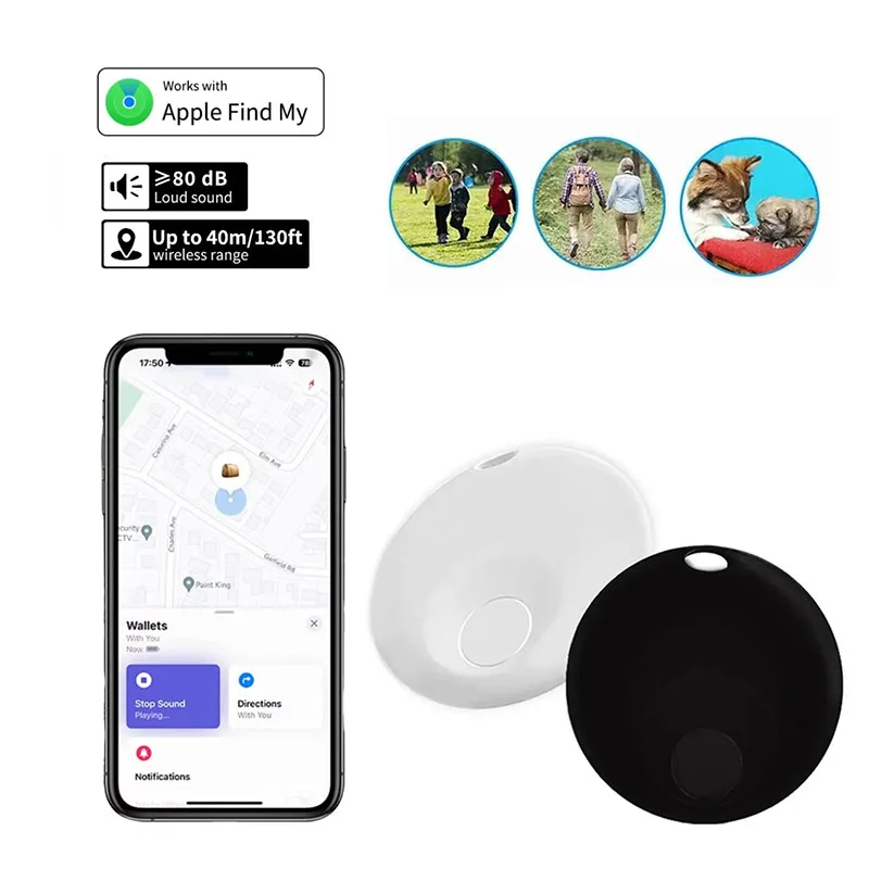 جهاز تعقب صغير ذكي مضاد للخسارة لاستبدال Apple Airtag عبر العثور على جهاز تعقب بلوتوث GPS للأمتعة للأطفال IOS MFi Key Finder