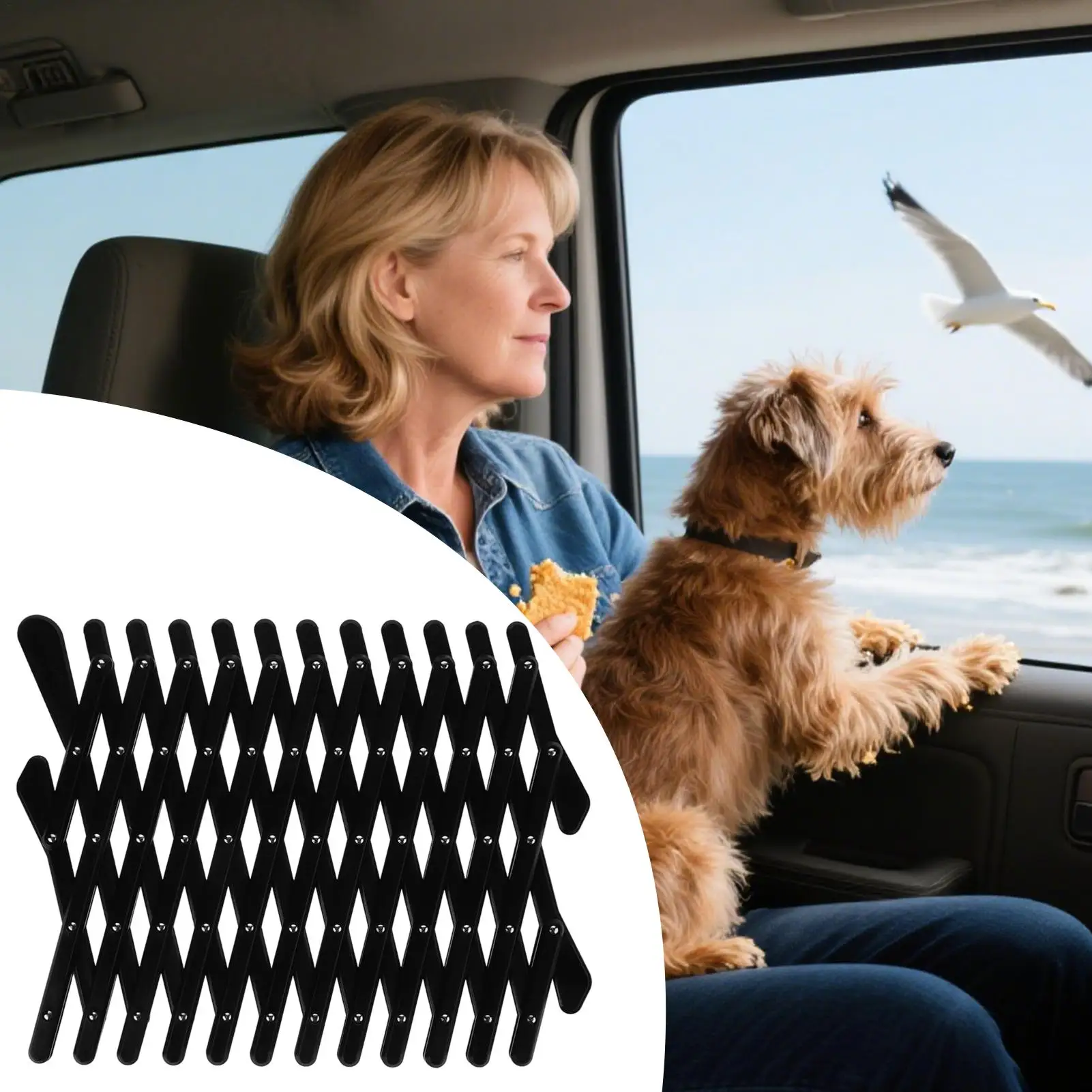 

Retractable Dog Fence For Car Window Adjustable Pet Safety Barrier For Cars Extendable Automotive Security Protection Guardrail