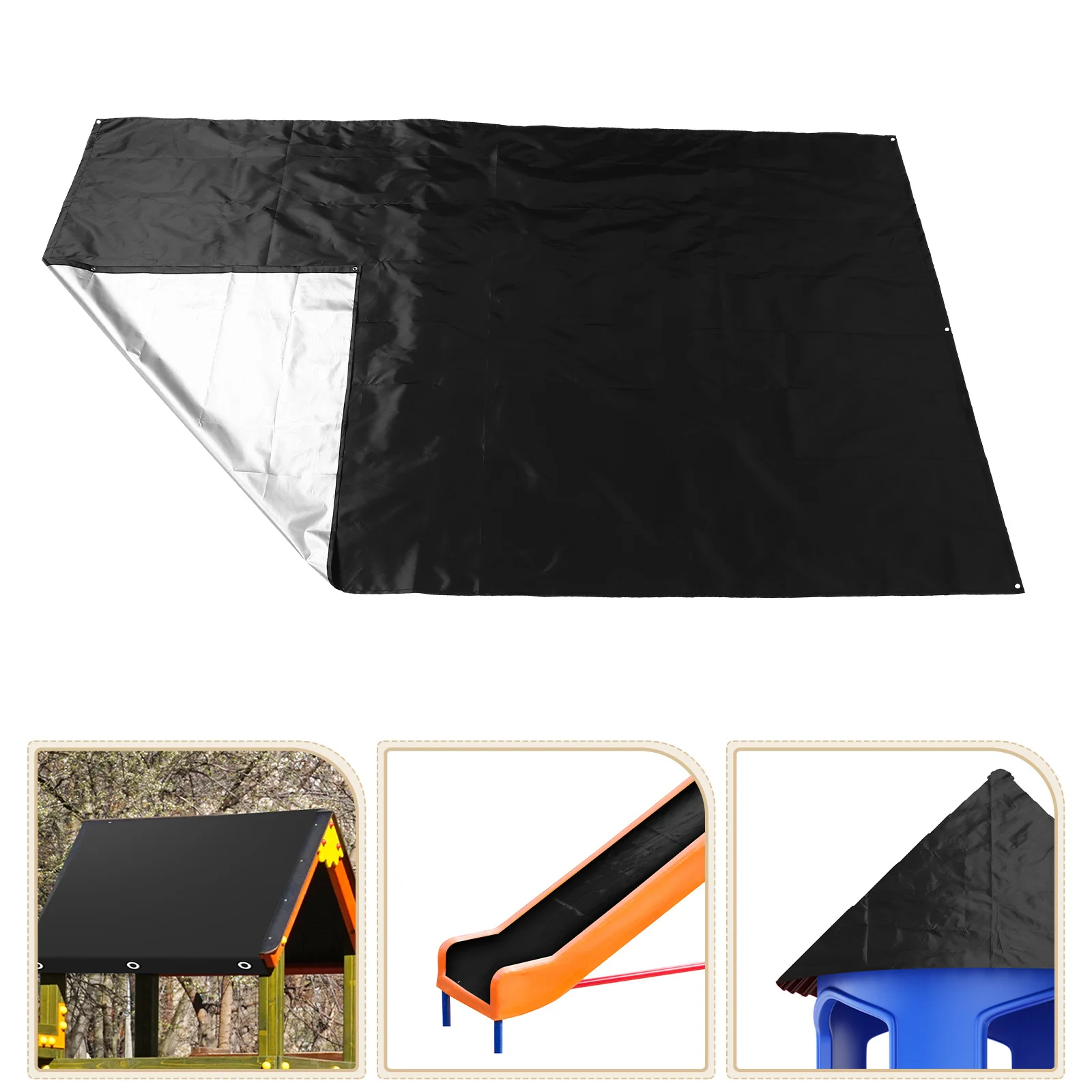 

1pc Playground Canopy Replacement Waterproof Uv Proof Tarp For Outdoor Playset Slide Swing Yard Sunshade Cover Playground Roof