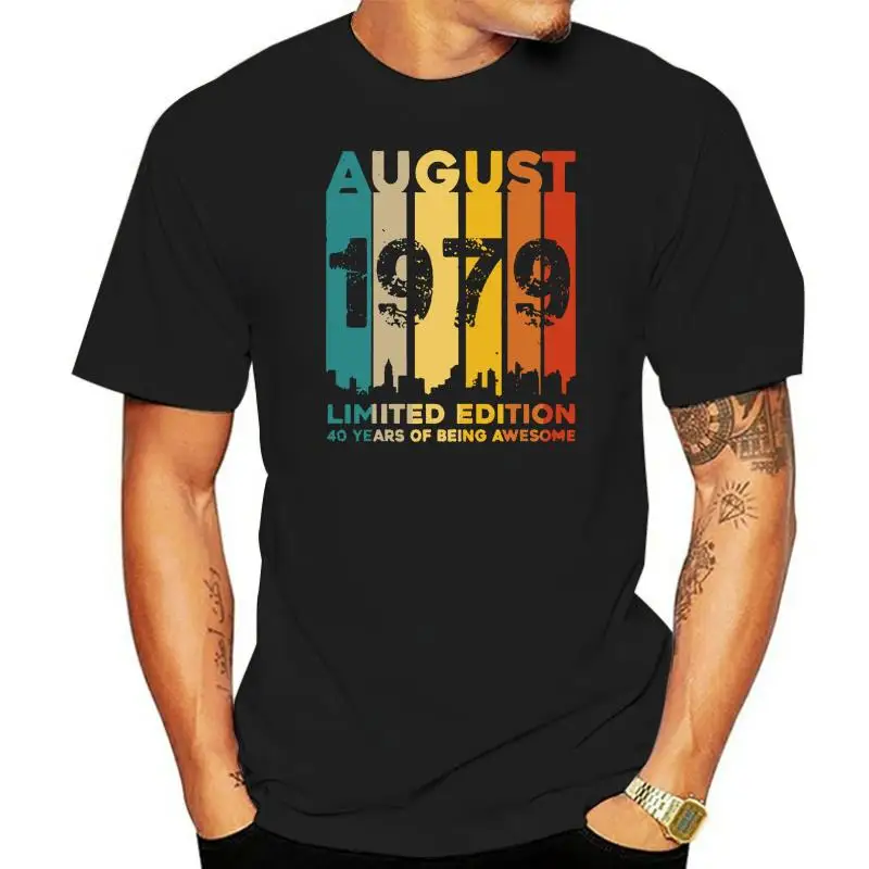 Vintage August 1979 T-Shirt 40 Year Old Birthday Gift Tshirt Unisex Tee Personality Custom Tee Shirt