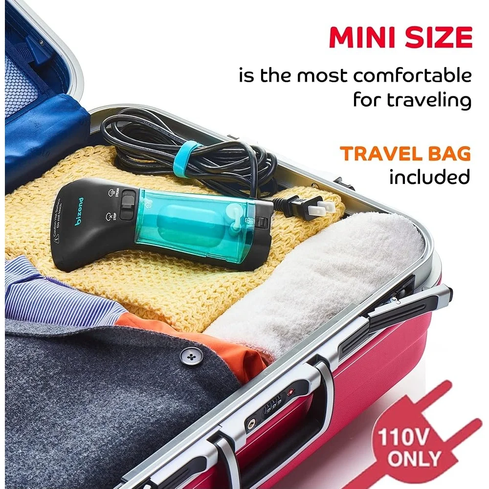 Vaporizador portátil de viaje, sin escupir agua, calentamiento rápido, tela compacta para ropa, Nano filtro, Mini vaporizador seguro para ropa