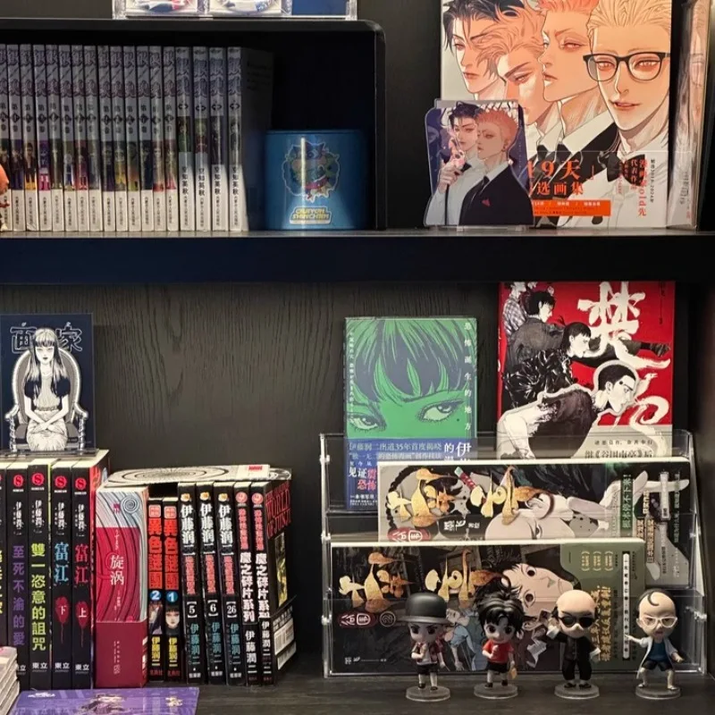 Acrylic Transparent Display Stand for Books/Stationery -Desktop Organizer with Adjustable Shelves,Multi-Functional OfficeStorage
