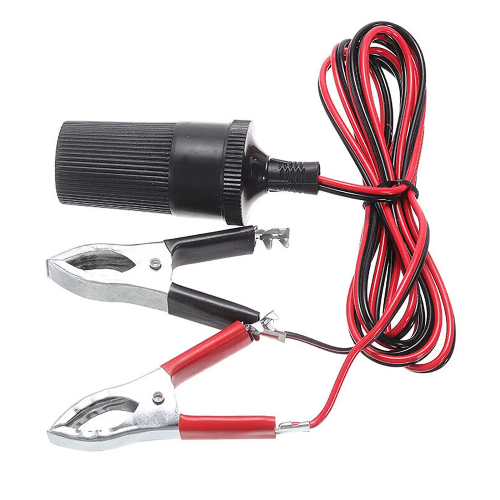 Universal 12V Car Auxiliary Cigarette Lighter Socket Extension Cord Clips Power 1.5m Battery Connector Crocodile Adapter V1X5