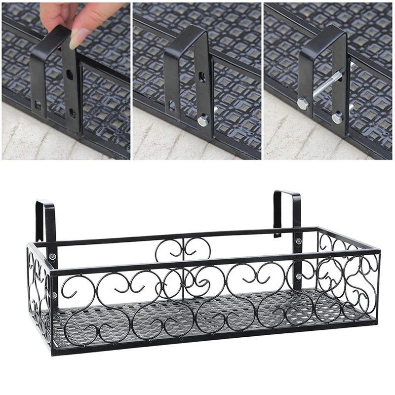

A82I-Flower Pot Rack Plant Storage Railing Suitable For Garden Balcony Corridor Window Sill Rack