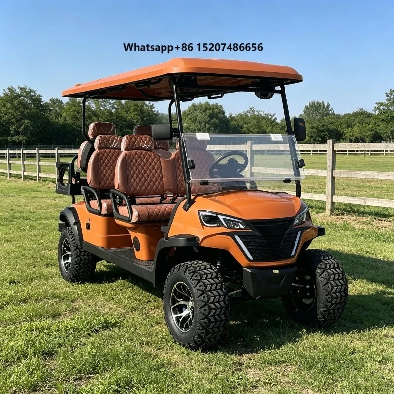 High-Power 72V Lithium Electric Golf Cart 4-Seater 5kW AC Motor Starry Sky Roof Underglow LED Lights Neighborhood Commuter Car