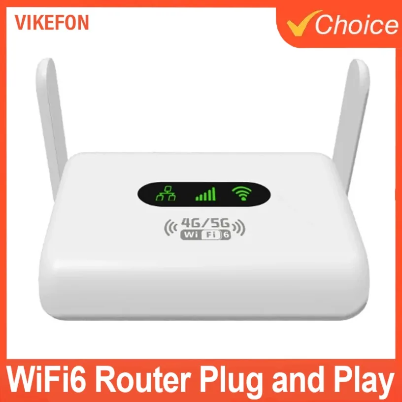 

4G WiFi Portable Router Compatible WiFi6 Router 4G LTE Router 300Mbps Modem with Non-Contract 5G SIM Cards Plug and Play