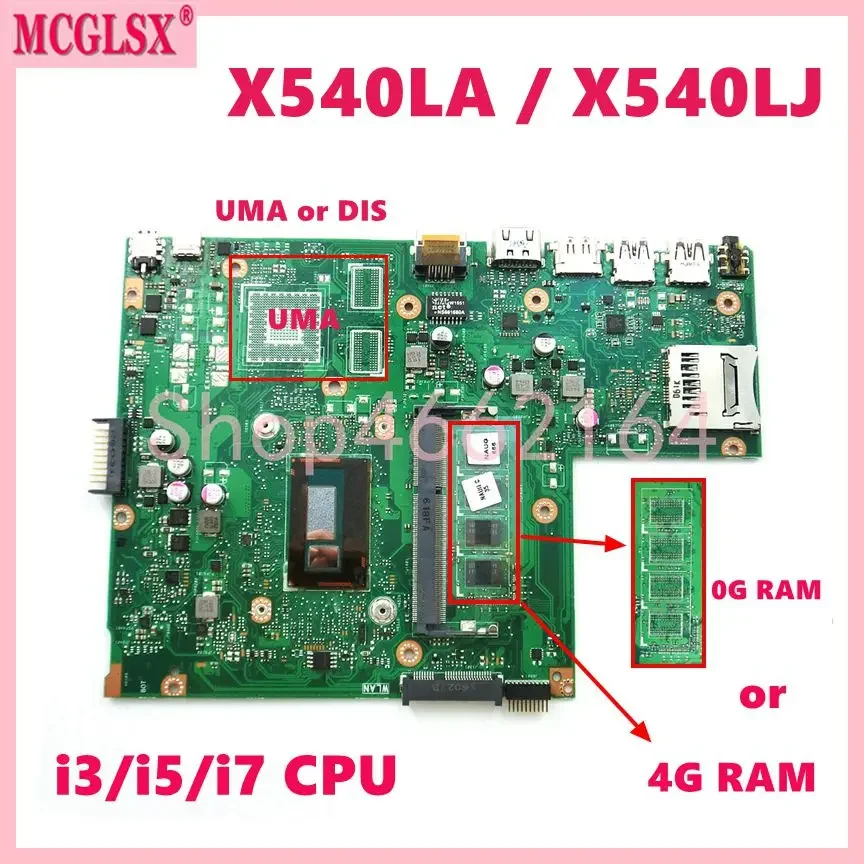 X540LJ i3/i5/i7 CPU 0GB/4GB-RAM UMA / DIS płyta główna dla ASUS X540L X540LA A540LA F540LA K540LA R540LA X540LJ płyta główna laptopa