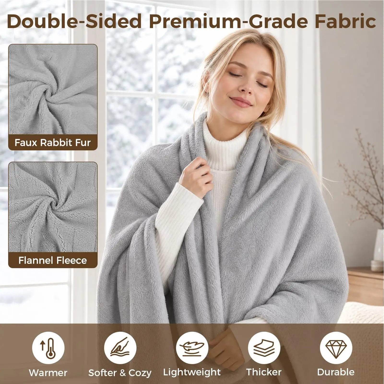 Heated Shawl 3-Level Cordless Safe Portable Blanket Wearable Heated Shawl Wrap Blanket For Couch Bed Sofa Dorm Offices Apartment