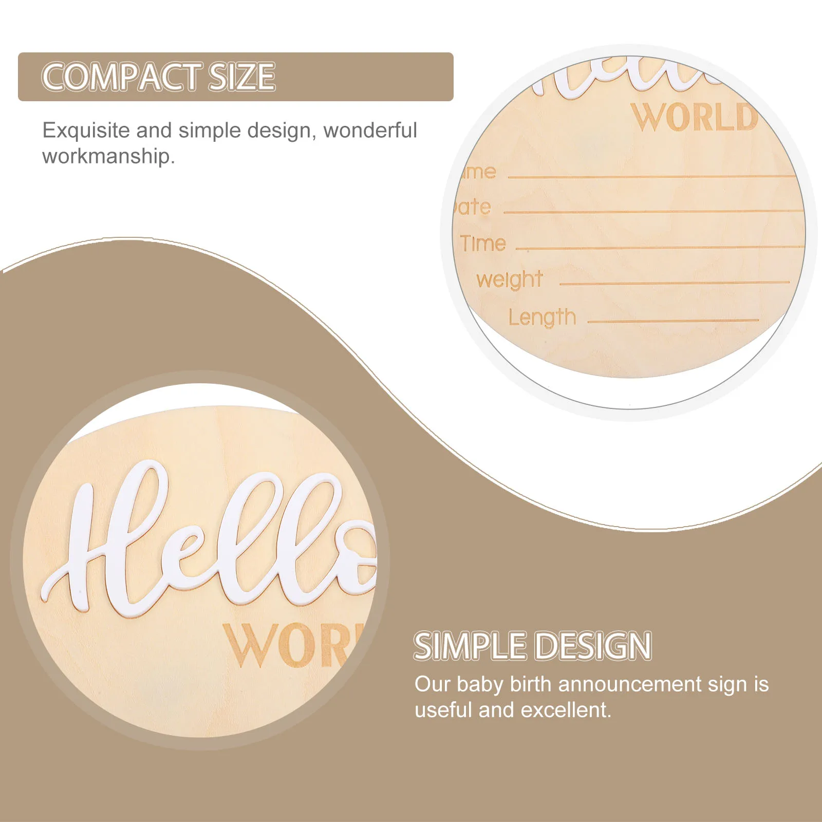 

Wooden Birth Name Round Infant Welcome Gift Photography Prop Decoration For Baby Shower Birth Announcement Name Newborn Welcome