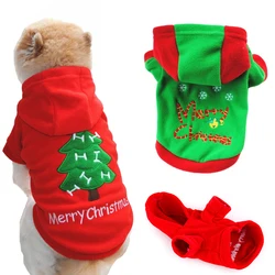 Christmas Hoodies Dog Clothes For Small Dogs Pet Xmas Costumes Fleece Vest Winter Warm Hooded Coat Clothing Cute Puppy Outfit