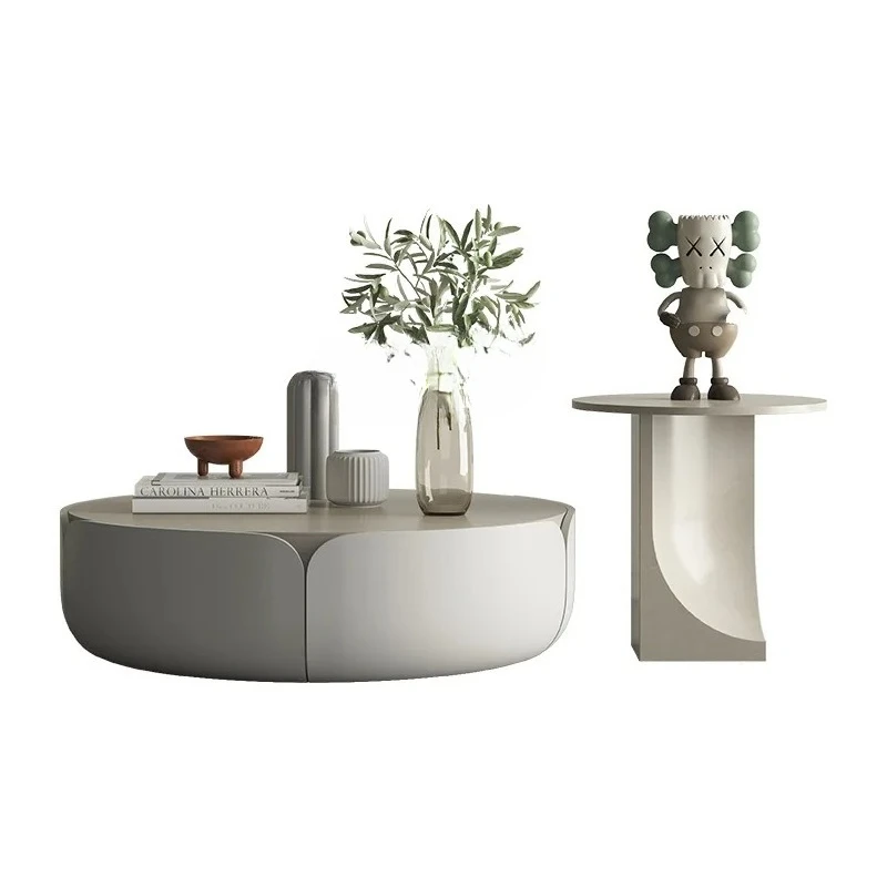 

Новый журнальный столик для гостиной, дома, итальянский минималистичный журнальный столик с лепестками для маленькой квартиры, простой современный размер, круглый журнальный столик