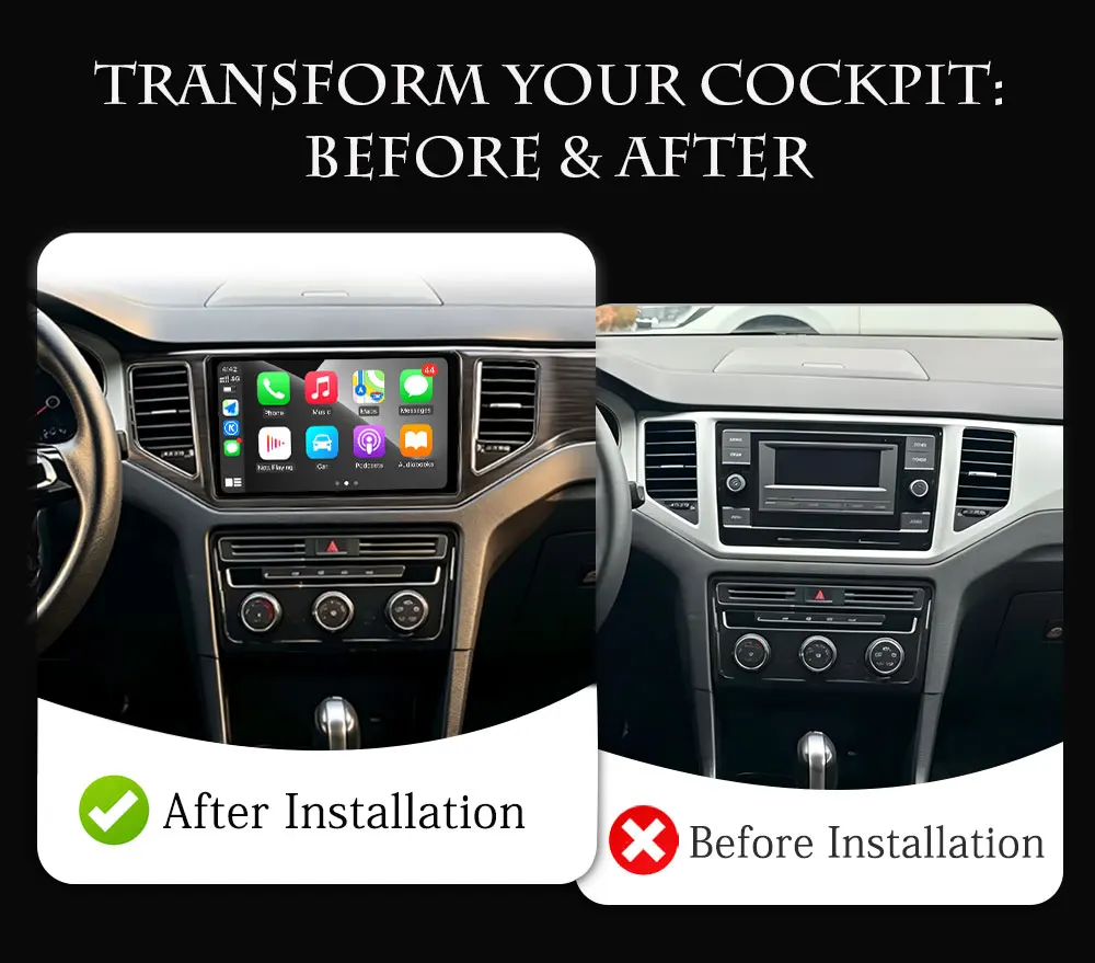 Carplay Android 16 For VW Volkswagen Sportsvan 2016 - 2019 LHD Car Radio Stereo Multimedia Touch Screen GPS Navigation Wifi 4G