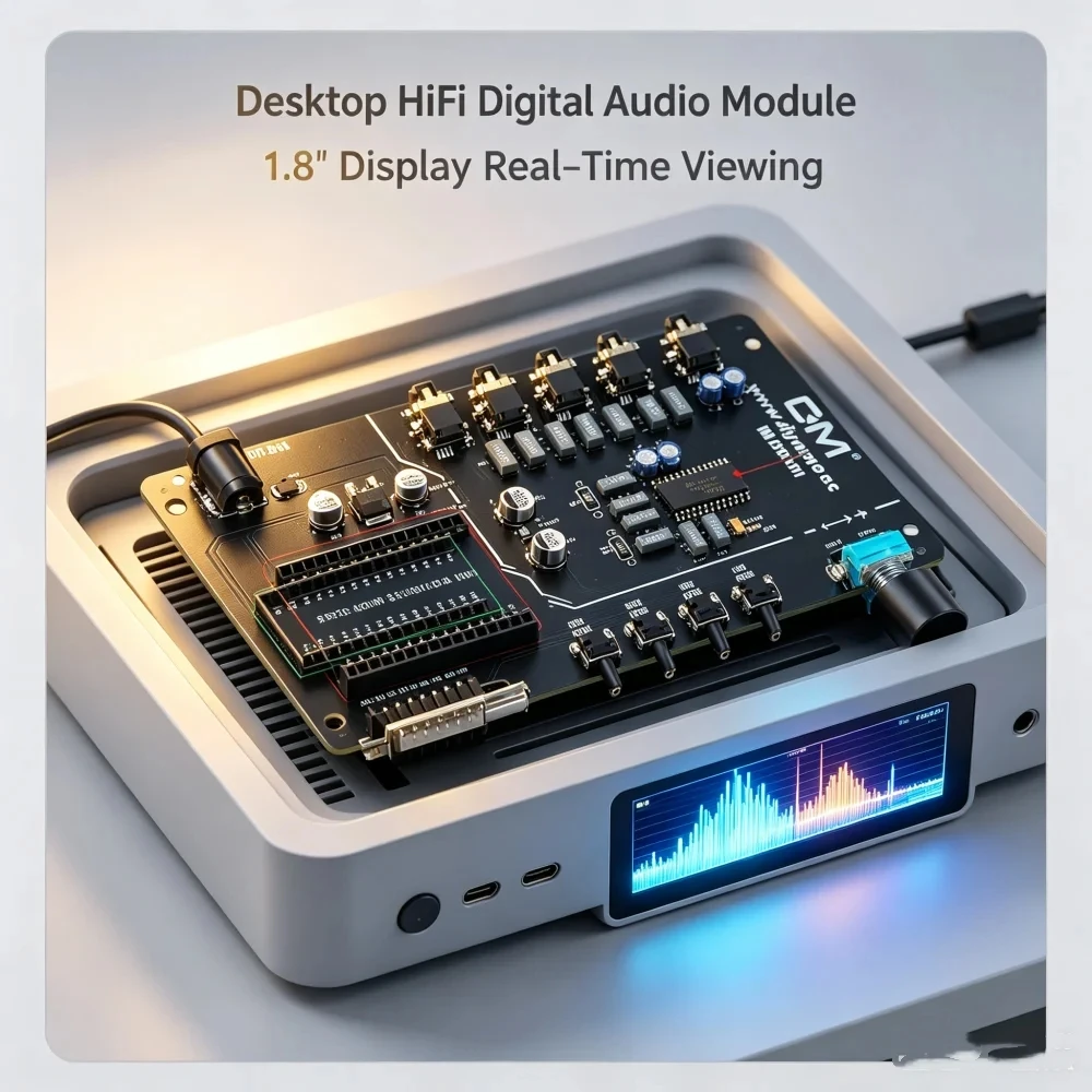 TDA7440 Digital Audio Controller 4-Channel Stereo Audio Amplifier Board 1.8-Inch Display Screen Digital Audio Module Car Speaker
