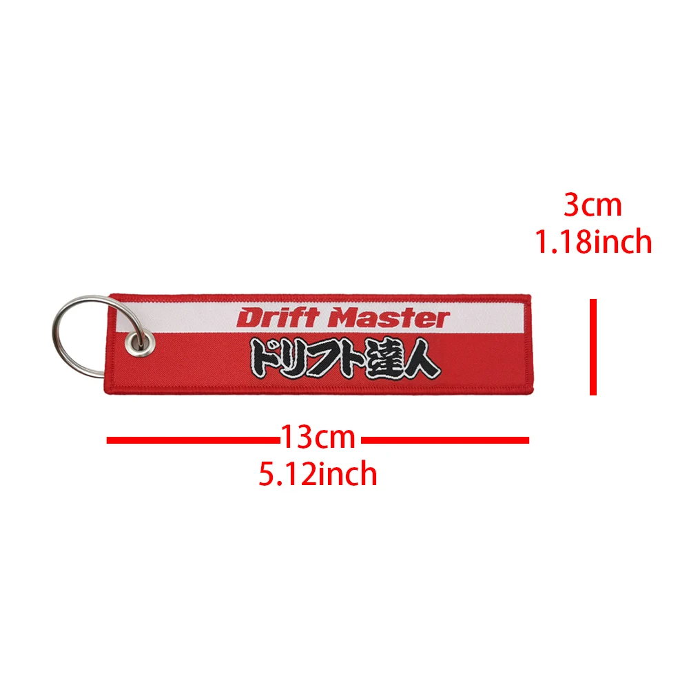 JDM Embroidery Keyring Car Keychain Key Tag Lanyard Refit Gift Red Sun Racing Slow Car Club  Motorcycle Key Chain Accessories