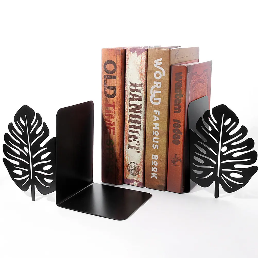 

1Pcs Stylish Banana Tree Design Bookend Strong Metal Construction Non-Skid Book Stand for Bedroom Classroom Bookshelf Supply