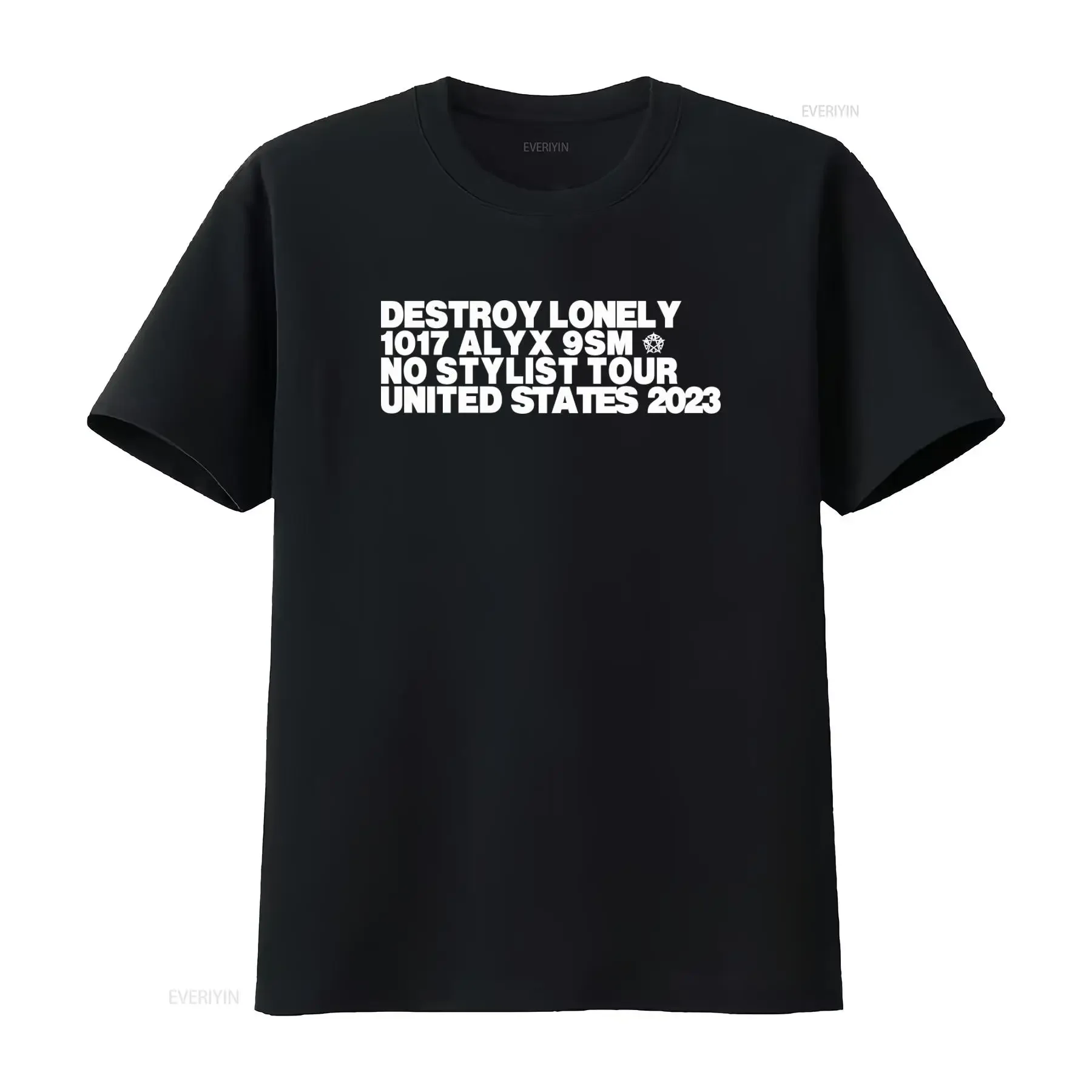 Destroy Lonely 1017 Alyx 9sm No Stylist Tour United States 2023 Heavy Cotton T Shirt vintage Washed Top For Everyday Wear