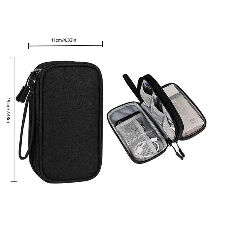 1pc rosa/cinza/preto/marinho viagem portátil saco de armazenamento de produto digital cabo de dados usb organizador fone de ouvido carregamento caixa de tesouro saco