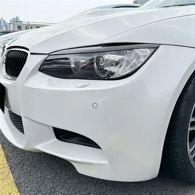 Car Carbon Fiber Headlights Eyebrows HeadLight Trim Stickers for 3 Series E90 2005-2012 Accessories