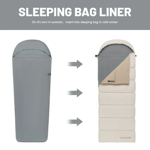 Imagen 2 del producto Naturehike-saco de dormir para acampar, forro individual para saco de dormir, forro para saco de dormir para momia, forro para saco de dormir portátil ultraligero