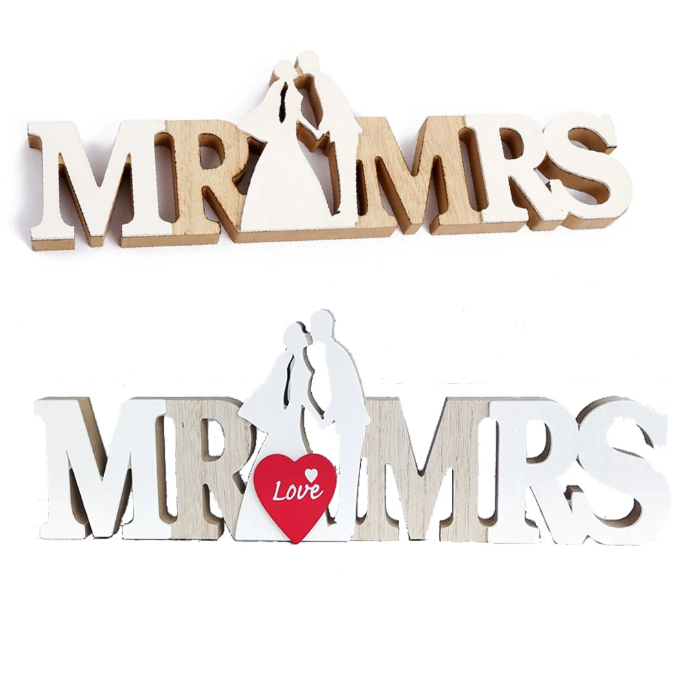 

Wooden Mr. & Mrs. Love Wedding Decoration Honeymoon Decor Props Home Party DIY Lover Birthday Decoration Ornament Lovers Gifts