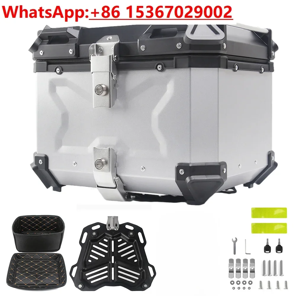 Motorcycle trunk waterproof quick-release aluminum alloy tail box 45L/55L/65L multi-specification