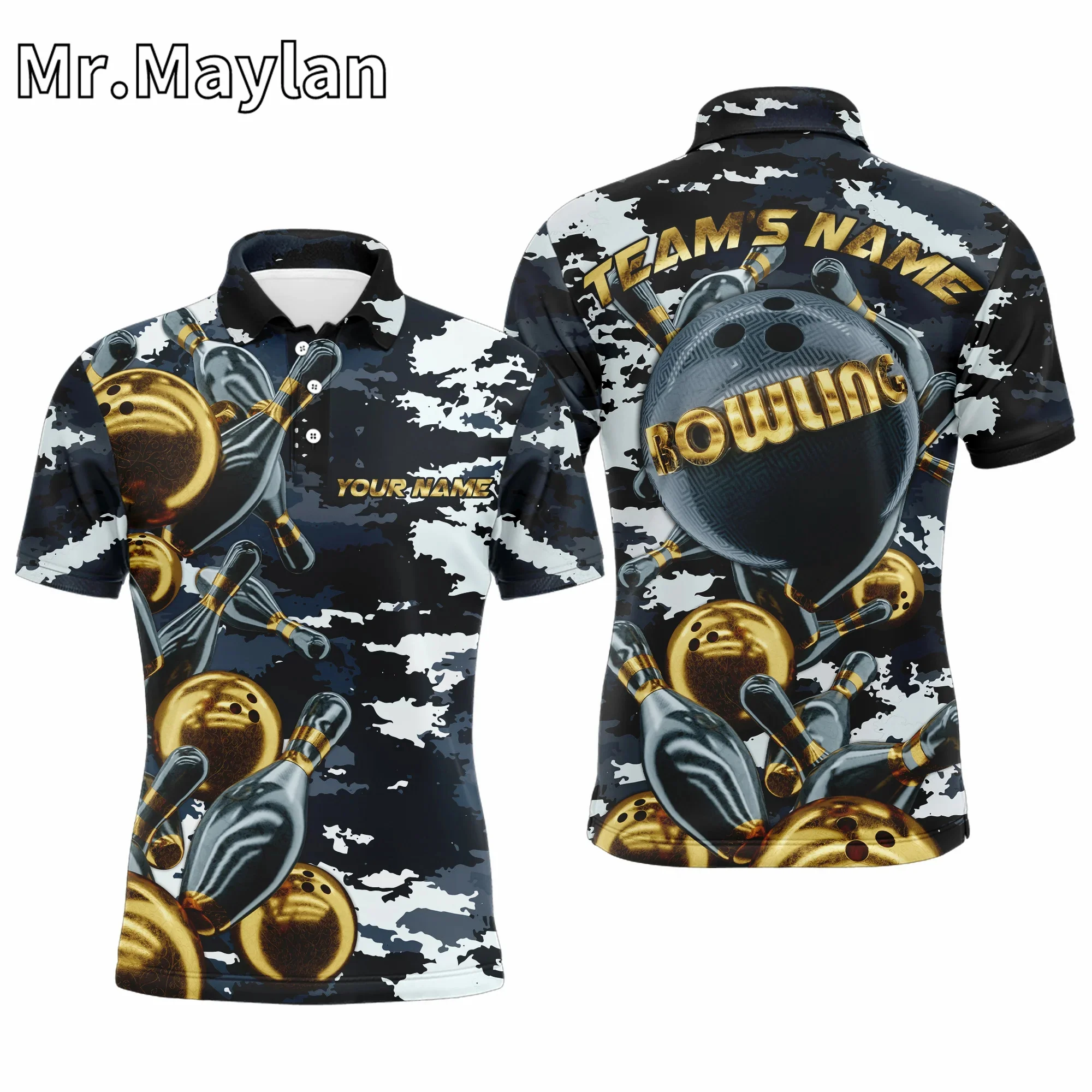 3D Custom Pink & Black Bowling Polo Shirts For Women and Men Bowling Team Shirts Bowling Strike Streetwear Unisex Tee Tops 5XL image 5