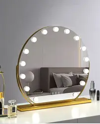 Round Vanity Makeup Mirror with Lights 3 Color Lighting Modes for Dressing Room Bedroom Tabletop Detachable 15x Magnification