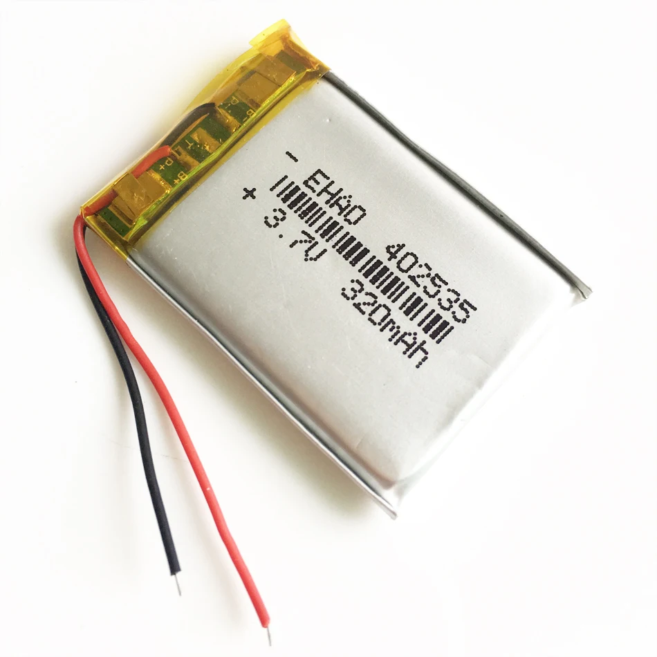 3.7V 320mAh Lipo Polymer Lithium Rechargeable Battery 402535 for MP4 Smart Watch GPS DVD Bluetooth Headset Camera