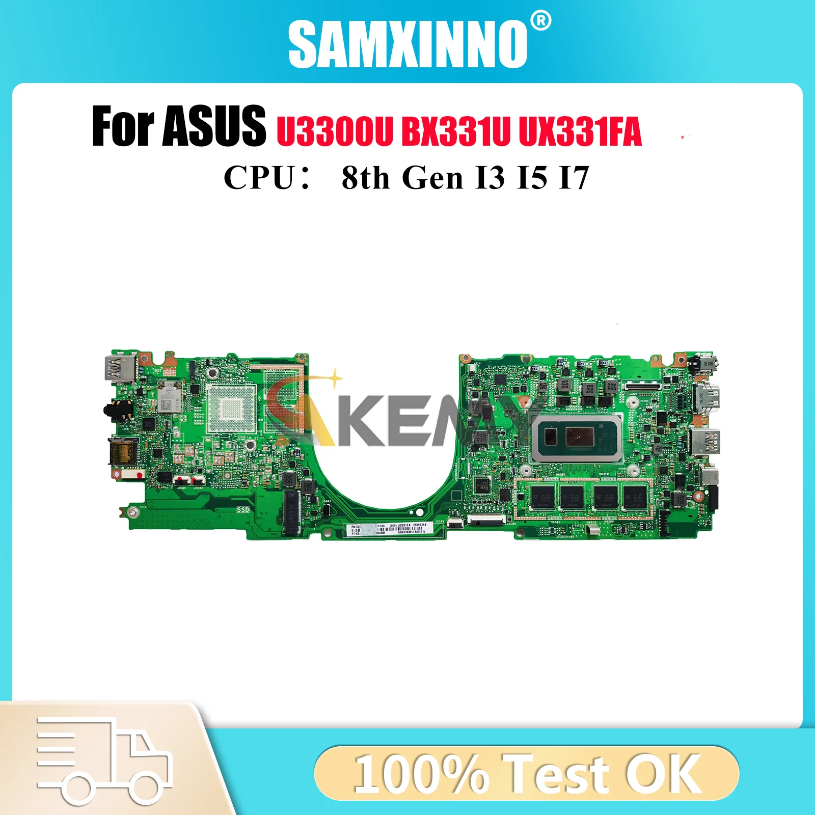 

UX331FA Материнская плата для ноутбука ASUS ZenBook UX331 UX33UAL UX33UN BX331U UX33UA U3300U Материнская плата с процессором I3 I5 I7 100% тест в порядке