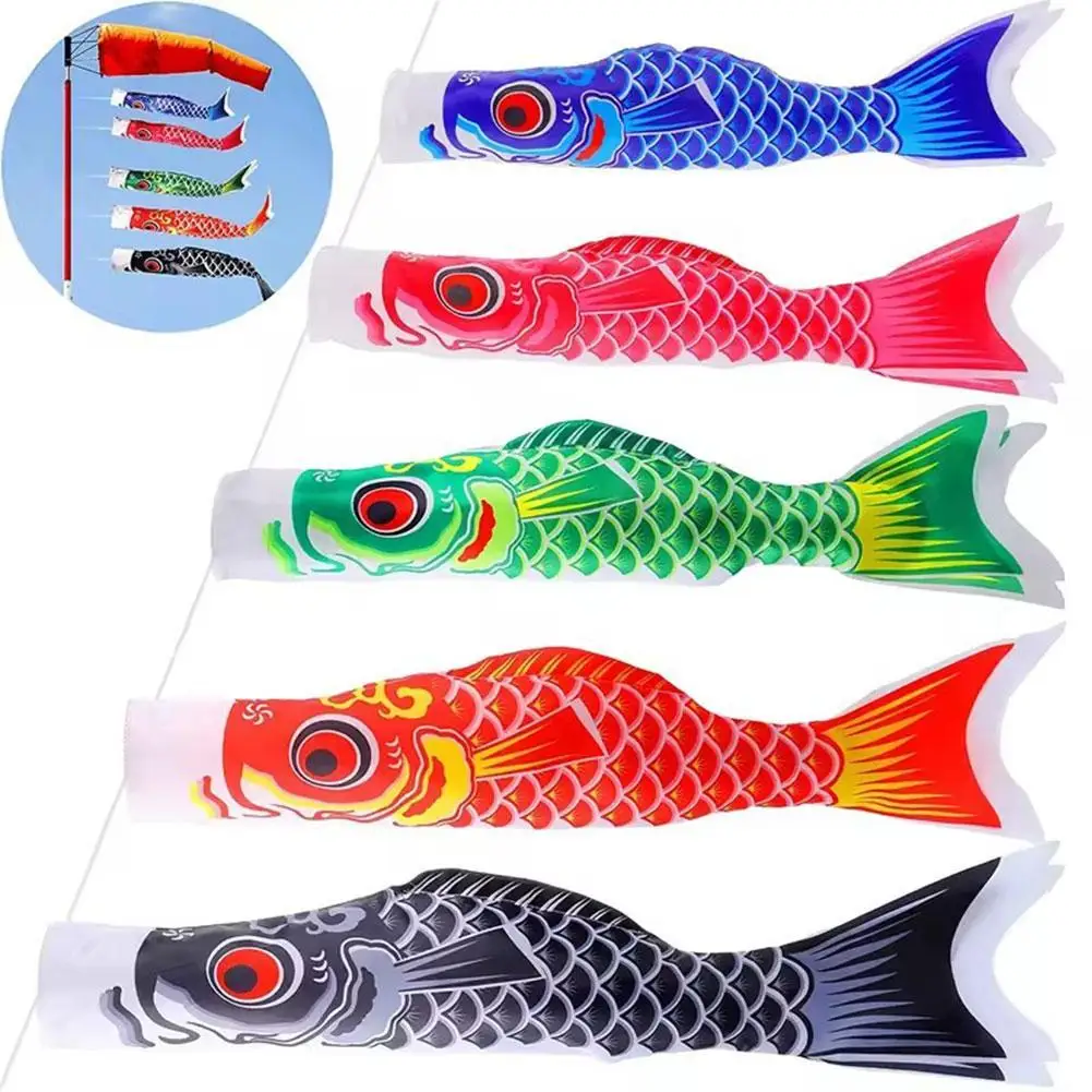 

70cm Japan Style Carp Wind Sock Flag Wind Chimes Hanging Decorations Yard Koinobori Hanging Windsock Streamer Fish Flag Decor