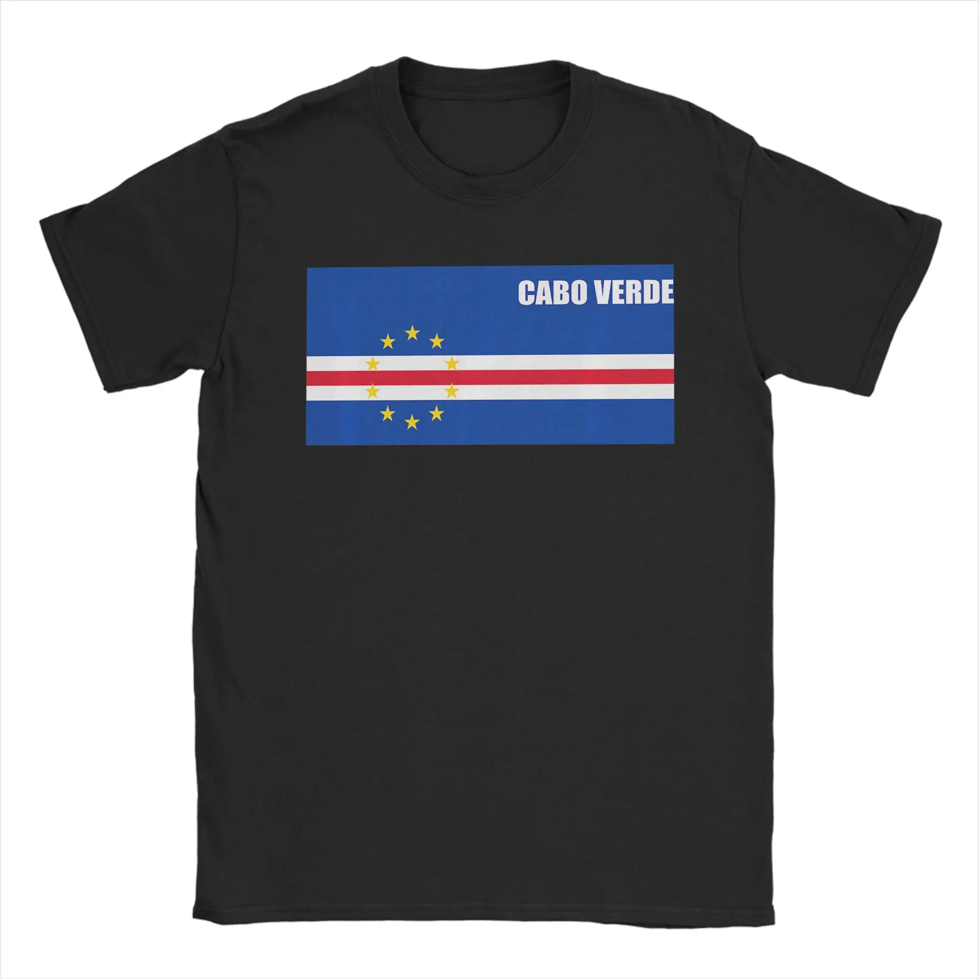 Man T-Shirt Cabo Verde Flag Tee T-Shirts Harajuku  Summer Tees Vintage Cotton Tops Gift