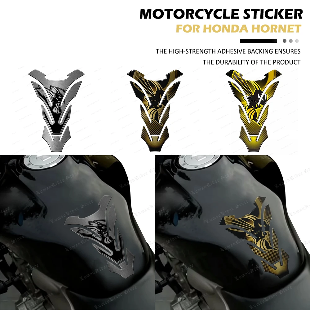 Hornet Motorcycle  Accessories 3D Resin Carbon-look Tank Pad Protector Decal Stickers for Honda Hornet