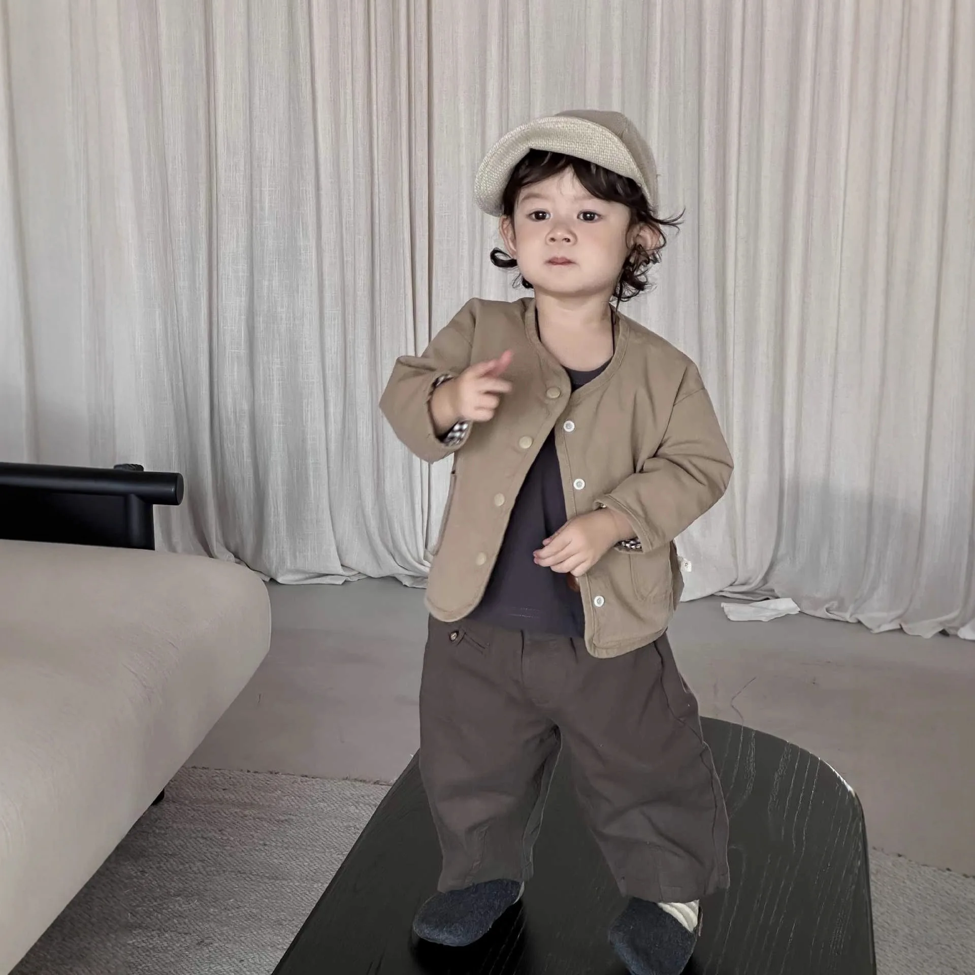 

Autumn 2025 Korean Style Boys Outfits for Toddler Casual Coat Long Sleeve T Shirts Pants Sets Boys Girls Clothes