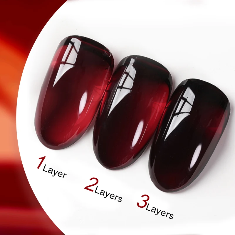 UR SUGAR 15ml Transparenter Weinroter Jelly Gel Nagellack Abziehbarer UV-LED Dunkelroter Bernstein-Gel Halloween Maniküre Nagelkunst Lack – Detail 2