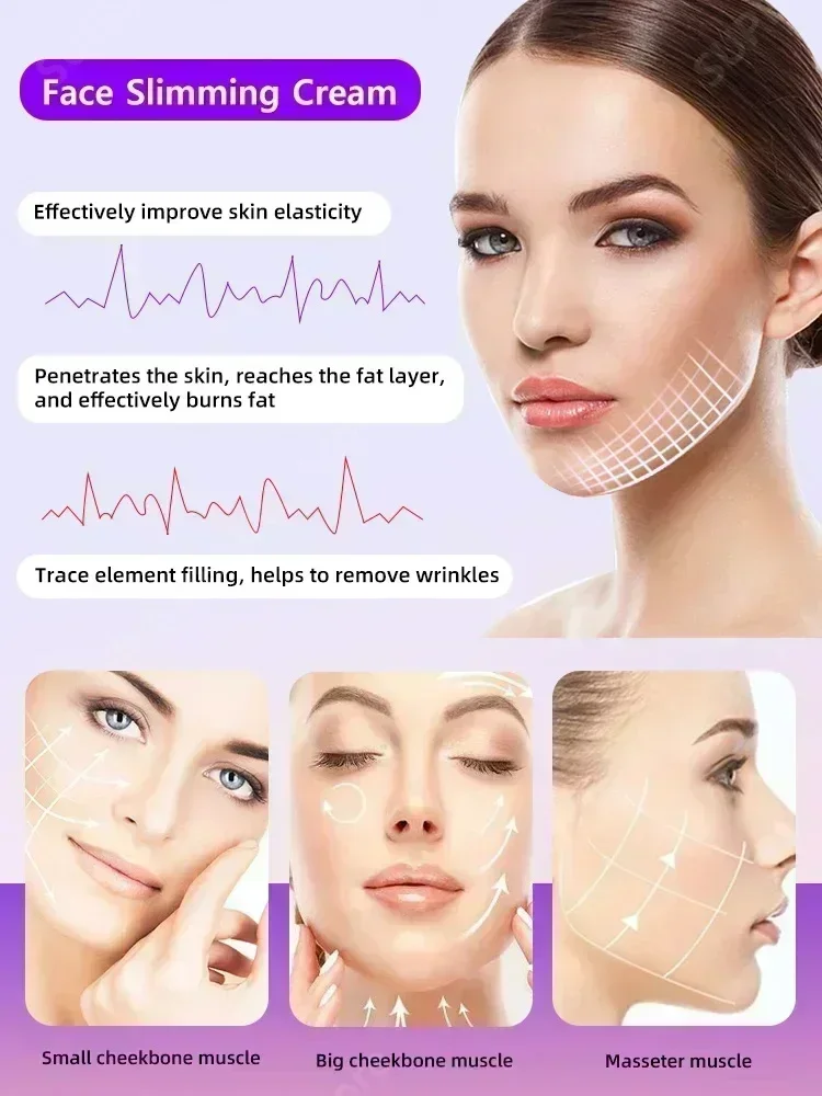 Crema microfacial reafirmante, estiramiento Facial con forma de línea en V, doble mentón, para quemar grasa, productos para el cuidado de la piel