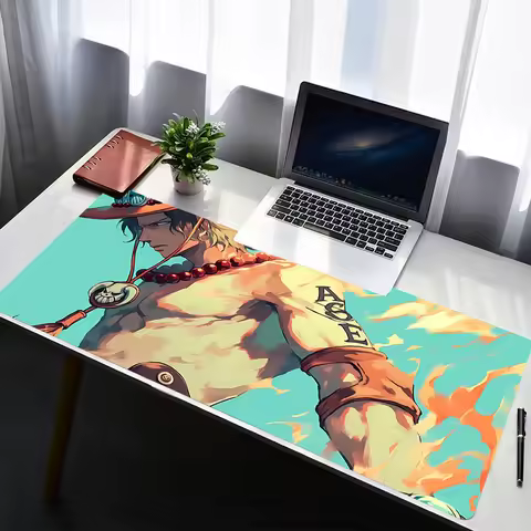 Mouse Pad Office PC Gaming Accessories Keyboard Pad Cartoon Anime Print One Piece Portgas·D· Ace Mousepad Laptop Desk Mouse Mat