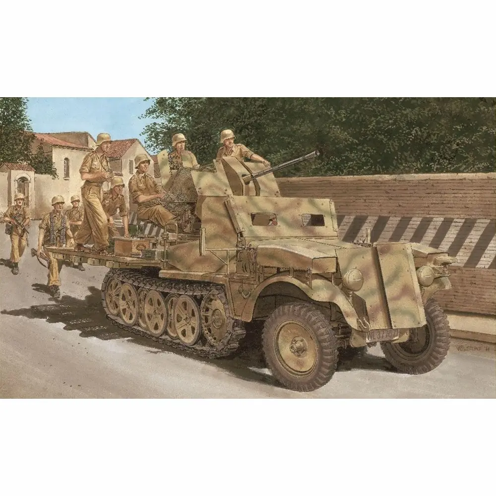 DRAGON 6677 1/35 Sd.Kfz.10/5 w/Armored Cab 2cm FlaK38 - Scale Model Kit