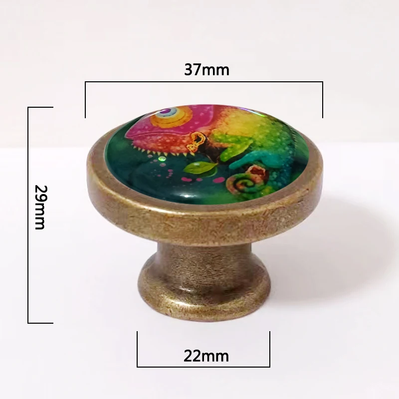 Chameleon Cabinet Dresser Knobs pull Glass Cabochon Knob Domed Cabinet Knobs Furniture Knobs