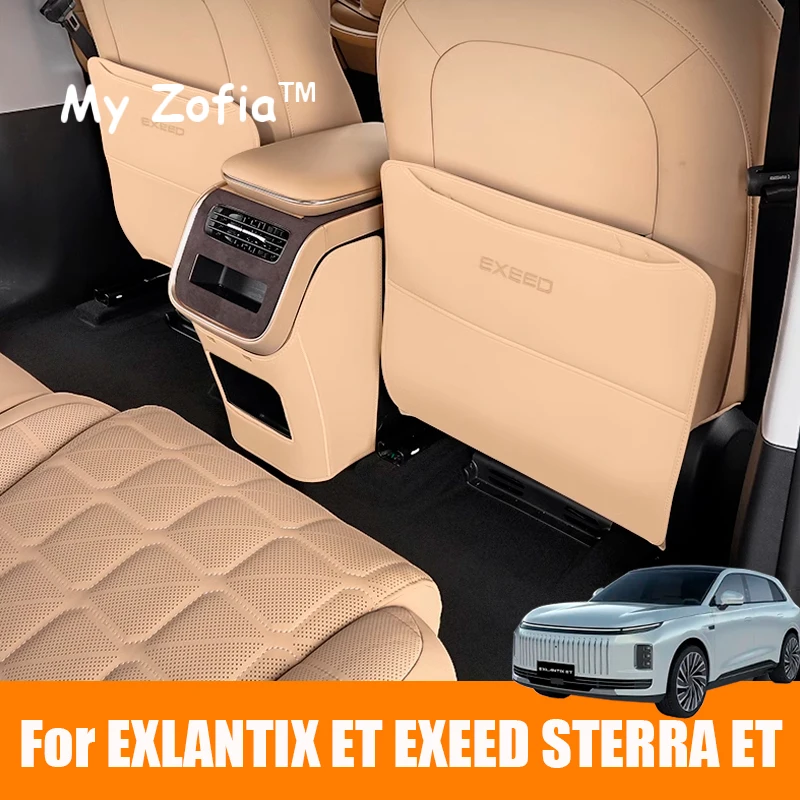 For EXLANTIX ET EXEED STERRA ET 2024 2025 Car Seatback Protector Seat Back Anti-Kick Mats Leather Cover Waterproof Accessories