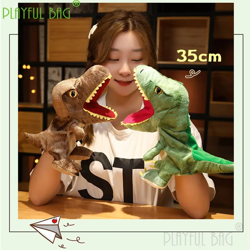 Dinosauro Peluche Burattini a mano Animali di peluche ripieni Giocattoli Triceratop Educazione Apprendimento Regali per bambini Bambole Kawaii ZG189