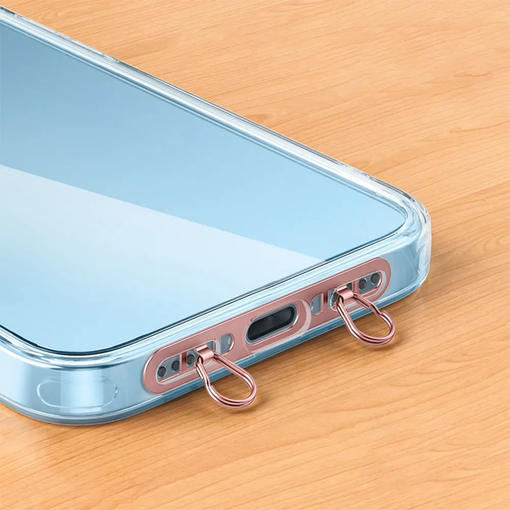

Ultra-thin Phone Lanyard Tab Double Buckle Gasket Stainless Steel Mobile Phone Lanyard Patch Anti-lost Snap Strap
