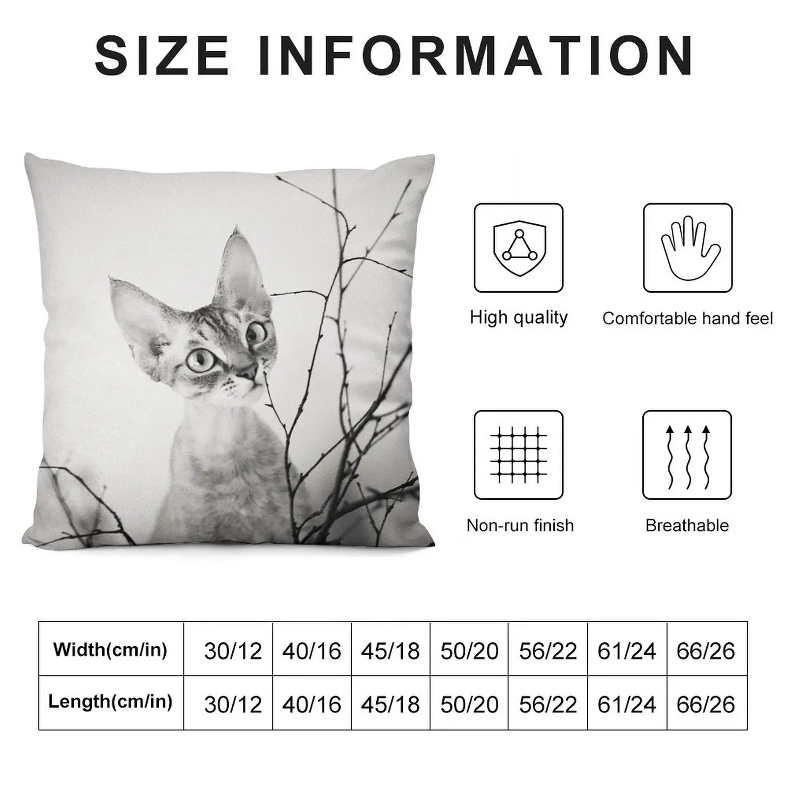 Little curious Devon Rex cat with tree branches Throw Pillow anime girl pillow