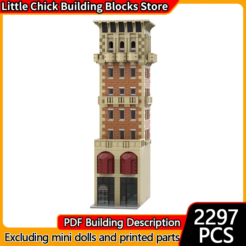 

City Street View Model MOC Building Bricks High-Rise Histroic Hotel Modular Technology Children Holiday Gifts Assemble Toys Suit