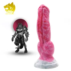 YOCY-consolador curvado con nudo de lobo para hombres y mujeres, juguete sexual con masajeador Vaginal, tapón Anal de fantasía de silicona, para próstata y punto G