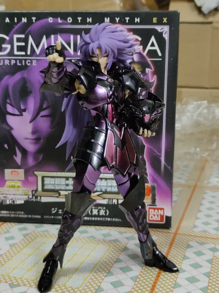 Bandai 19ซม. เซนต์เซย์ย่าตำนานผ้าอะนิเมะหุ่นเจมินีซากาเครื่องประดับโมเดลตุ๊กตารูปปั้นพีวีซีของขวัญของเล่นสำหรับตั้งโต๊ะ