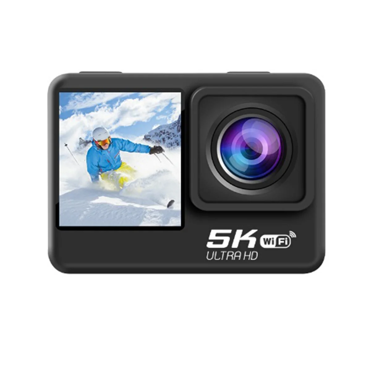 WiFi Anti-Shake 5K Action Camera Dual Screen 170° Portable HD Camera Diving Anti-Shake Waterproof Mini Action Camera