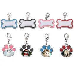 Sublimation Blank Pet Tags Anti-lost Tags Keychain Cute Cat Dog Tag Keyrings Name Address Tags For Heat Transfer Printing